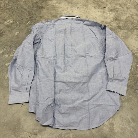 POLO RALPH LAUREN BUTTON DRESS SHIRT -17 35- BIG -BLUE OXFORD YARMOUTH -PONY - Picture 7 of 9